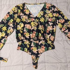 Floral Black Bodysuit